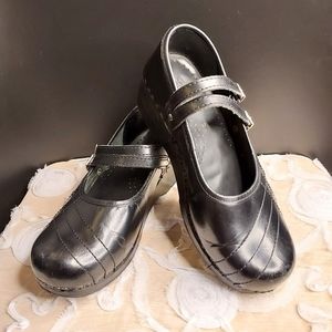 Black SANITA Mary Jane Clogs sz 37